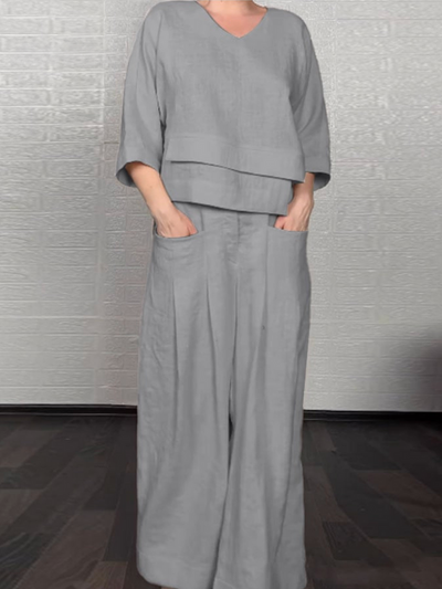 Renaya - Casual Set van Katoen-Linnen