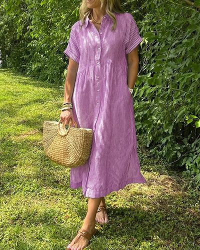 ANOREA - STIJLVOLLE GESTREEPTE JURK