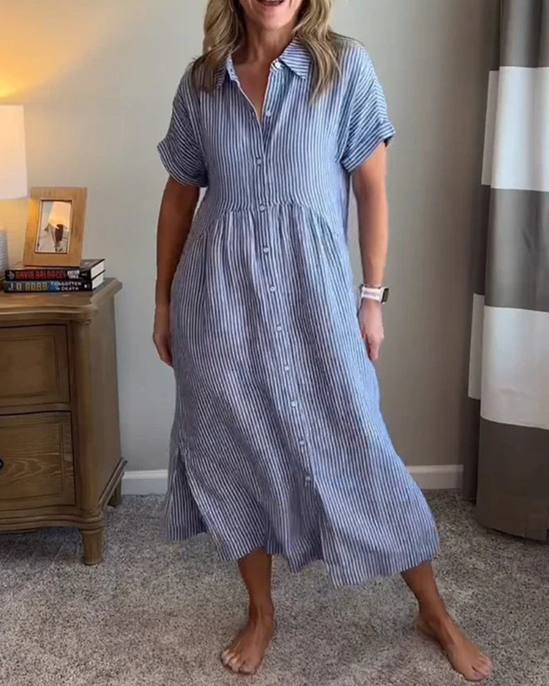 ANOREA - STIJLVOLLE GESTREEPTE JURK