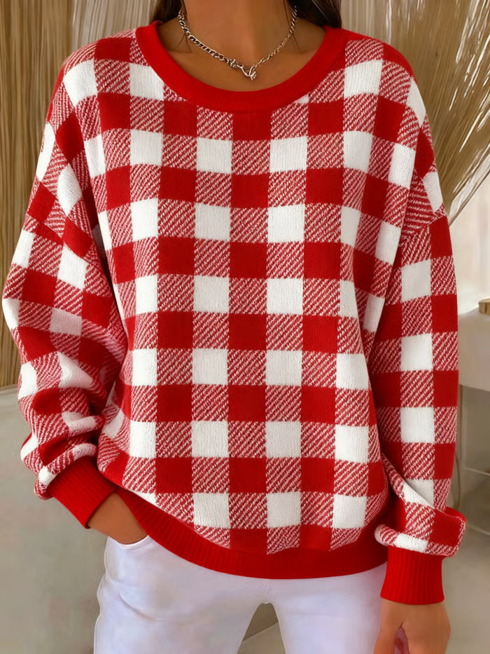 Tess | Gebreide trui met ruitpatroon