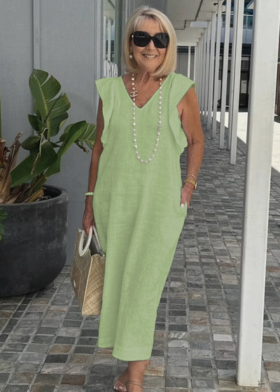 Nora – Mouwloze Jurk met V-hals