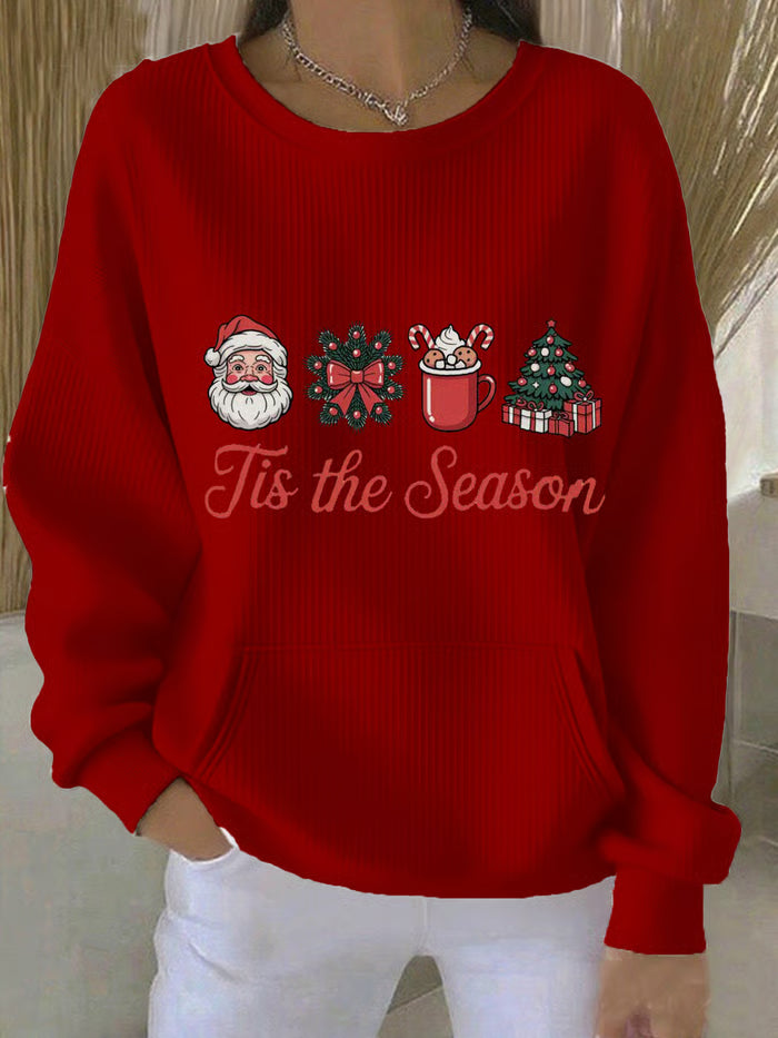 Elvira | Kersttrui met kerstboomprint