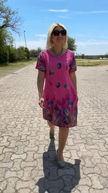 Neya™ - Zomer Jurk met ronde hals en mooie print