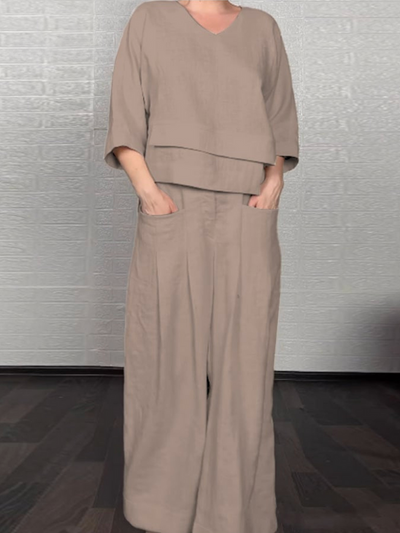 Renaya - Casual Set van Katoen-Linnen