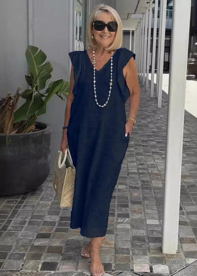 Nora – Mouwloze Jurk met V-hals