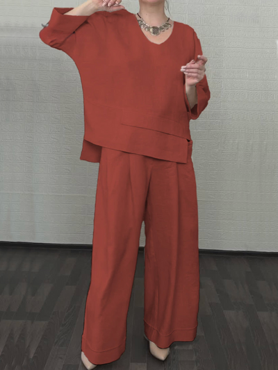 Renaya - Casual Set van Katoen-Linnen