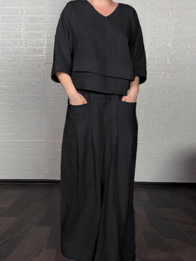 Renaya - Casual Set van Katoen-Linnen