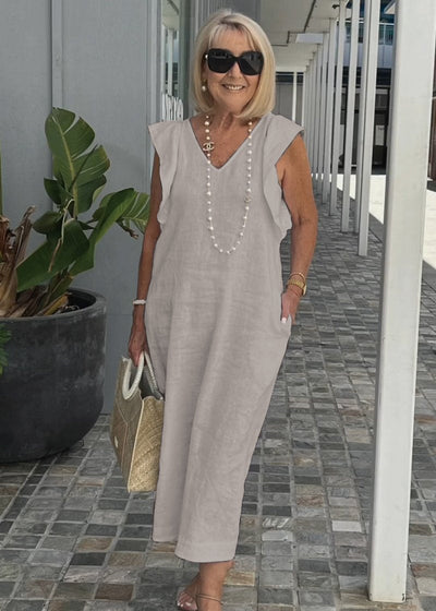 Nora – Mouwloze Jurk met V-hals