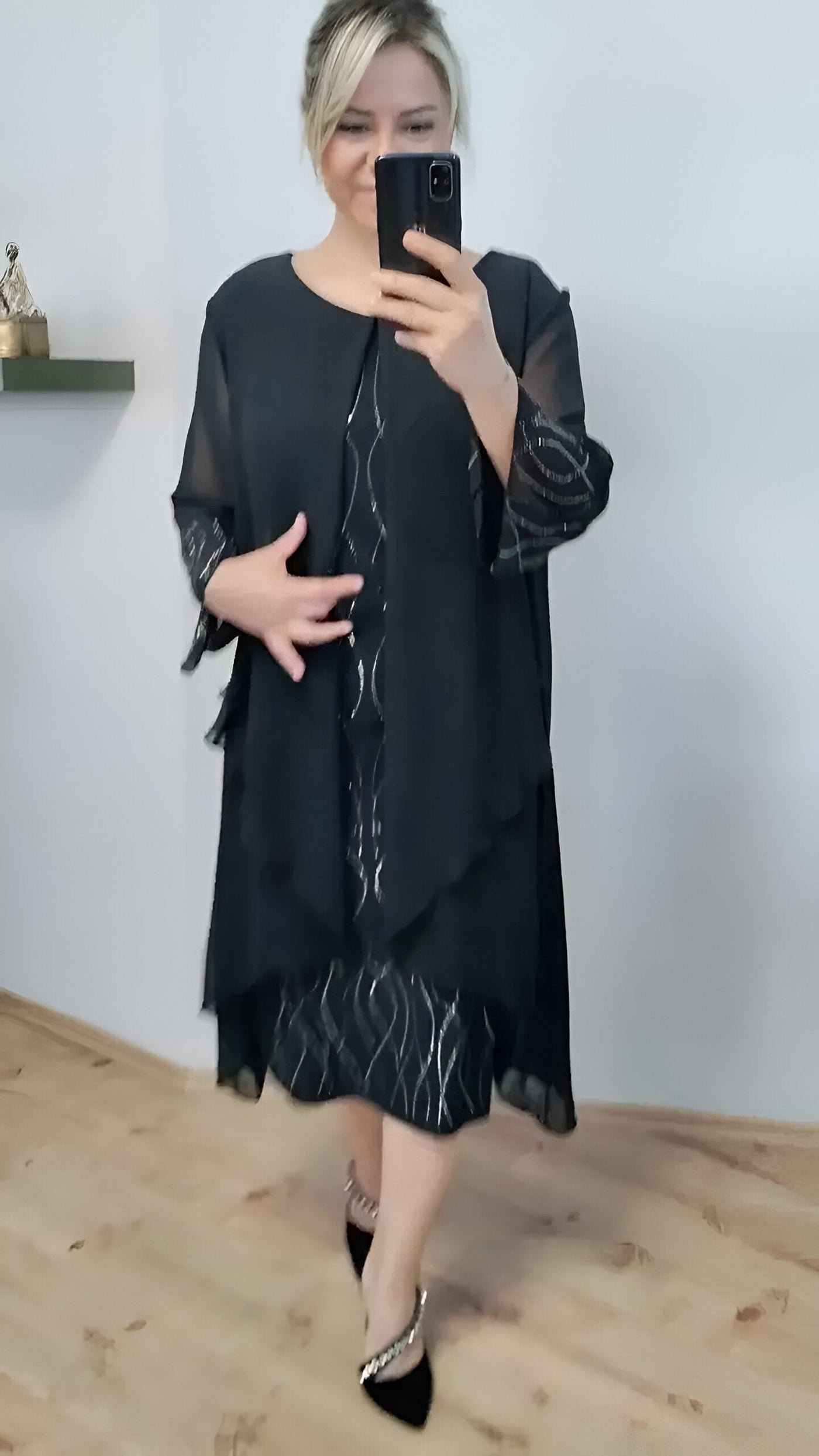 Claudia™ - Elegante vloeiende jurk met overlay