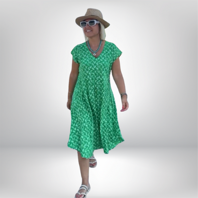 Leonie – Jurk met V-hals en losvallend silhouet