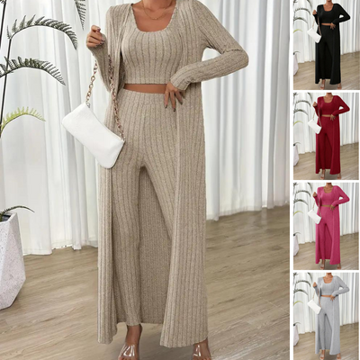 Solène - Chic Geribbelde Set