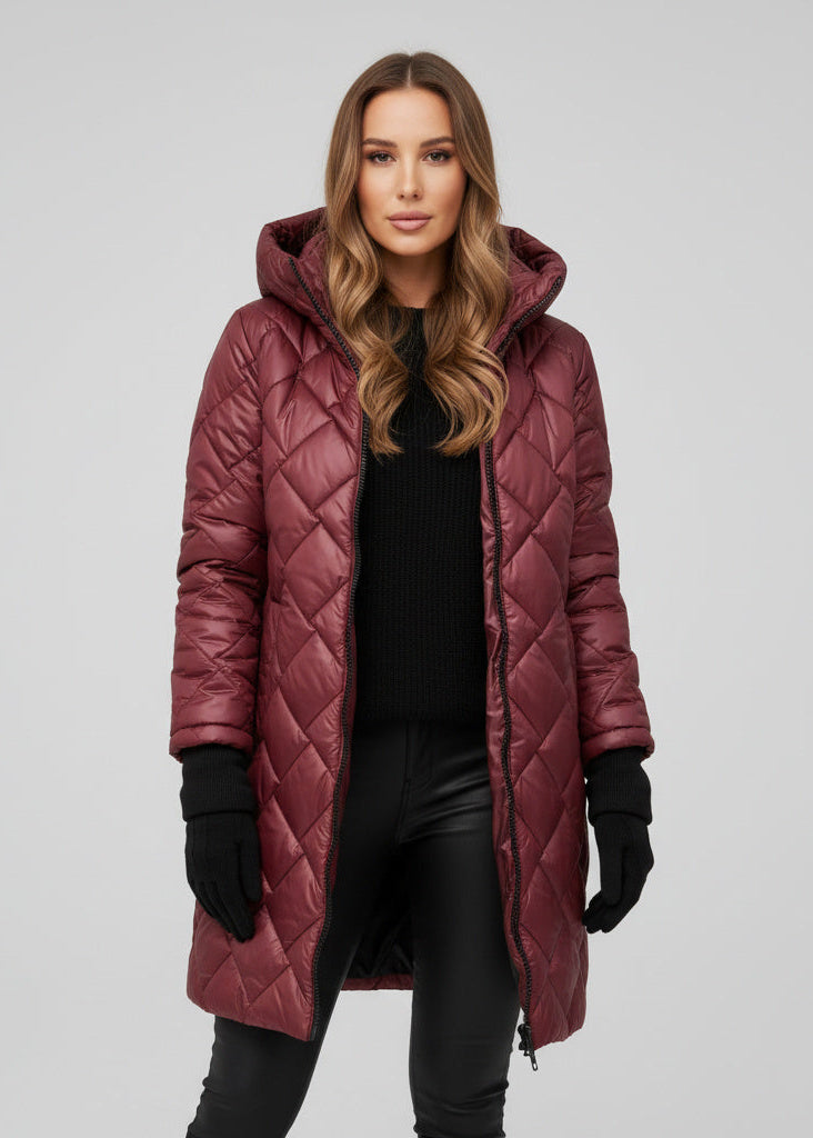 Valeria | Elegante gewatteerde jas met capuchon