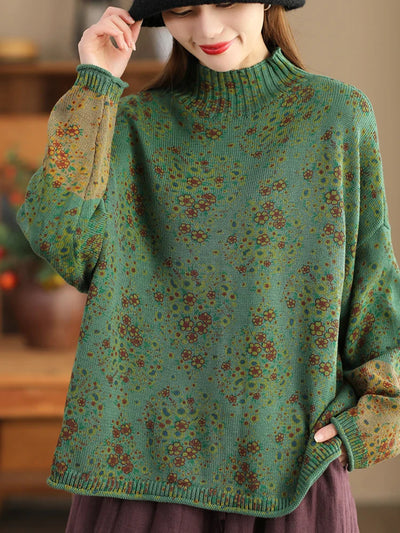 Ria | Vintage Bloemen Gebreide Coltrui