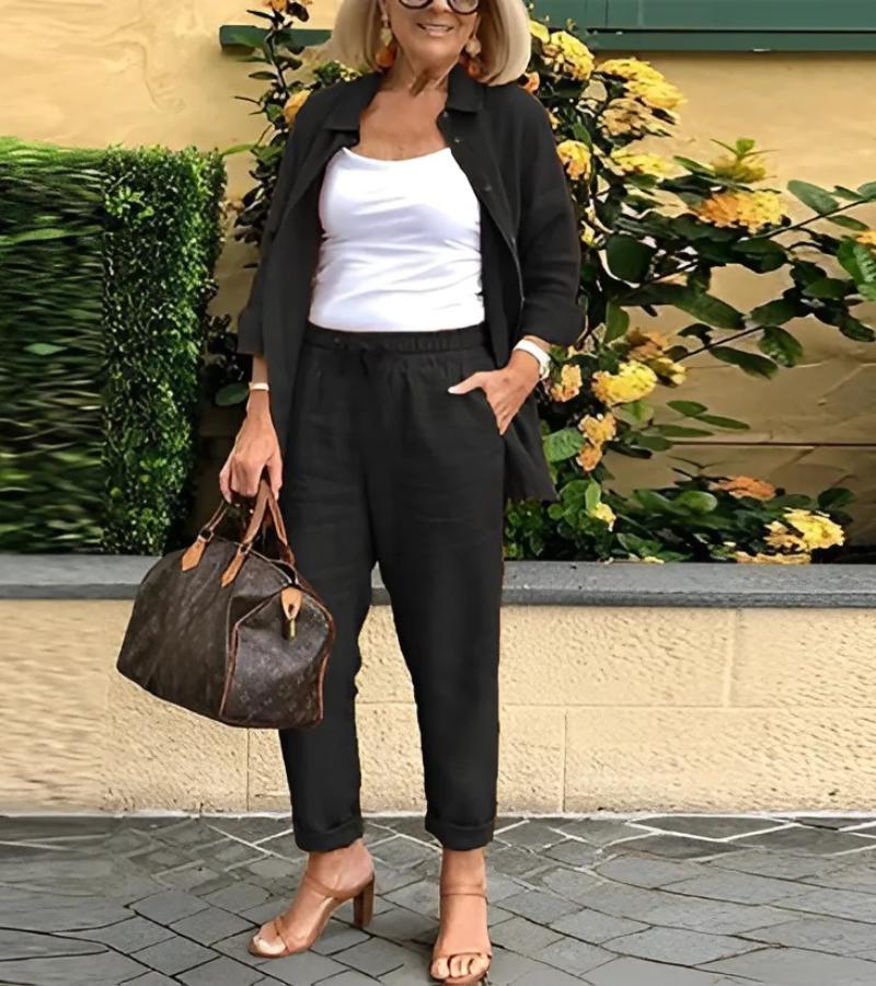 Martina - Set van Hemd en Broeken van Linnen en Katoen