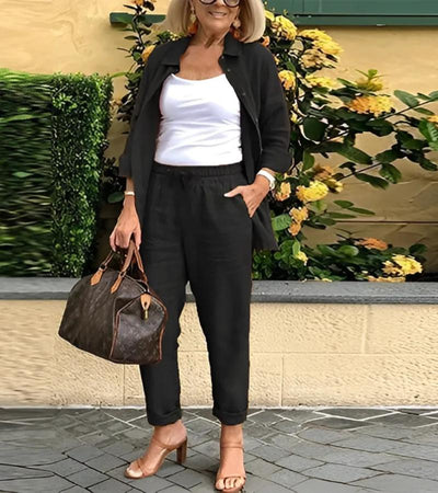 Martina - Set van Hemd en Broeken van Linnen en Katoen