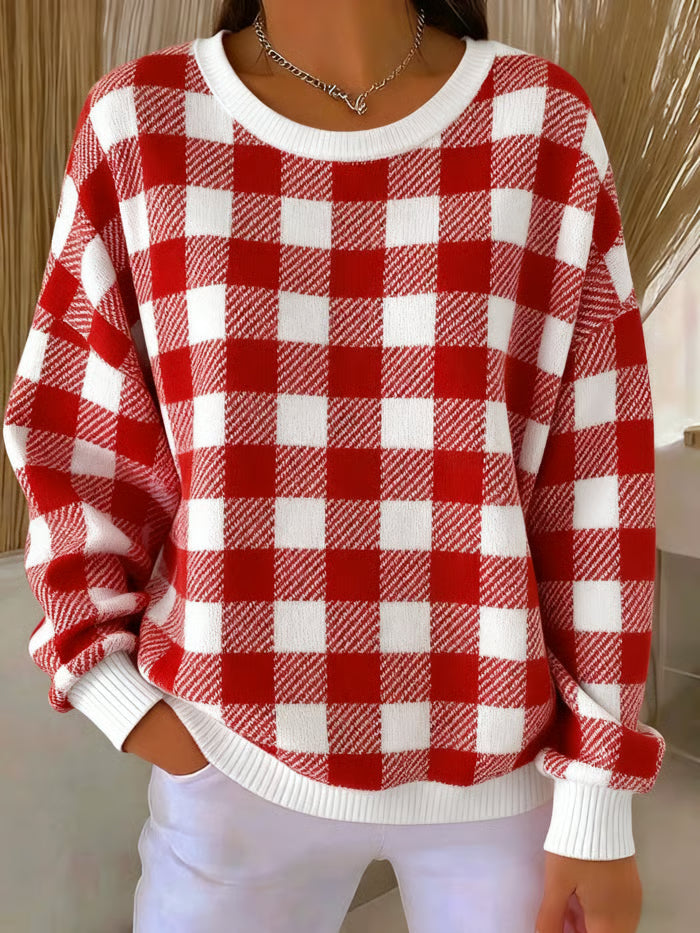 Tess | Gebreide trui met ruitpatroon